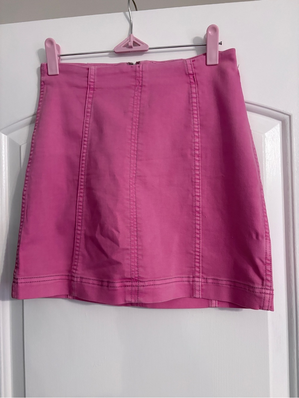 Free People Bright Pink Mini Skirt with Panel Stitching